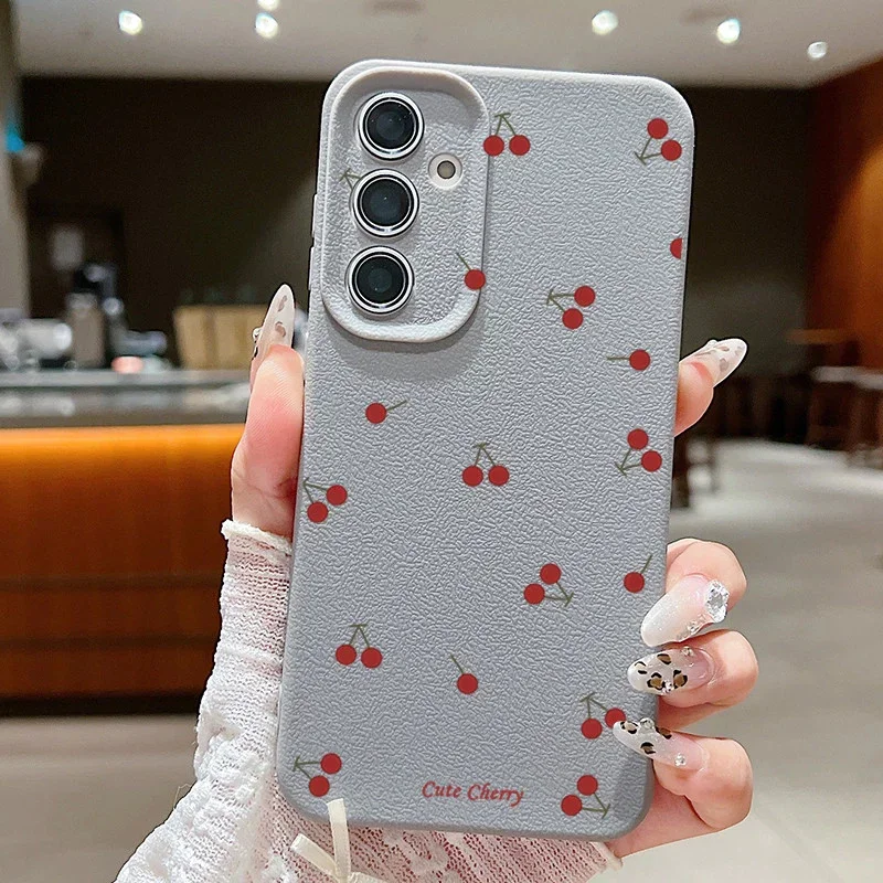Cute Cartoon Cherry Flower Pattern Soft Case Cover