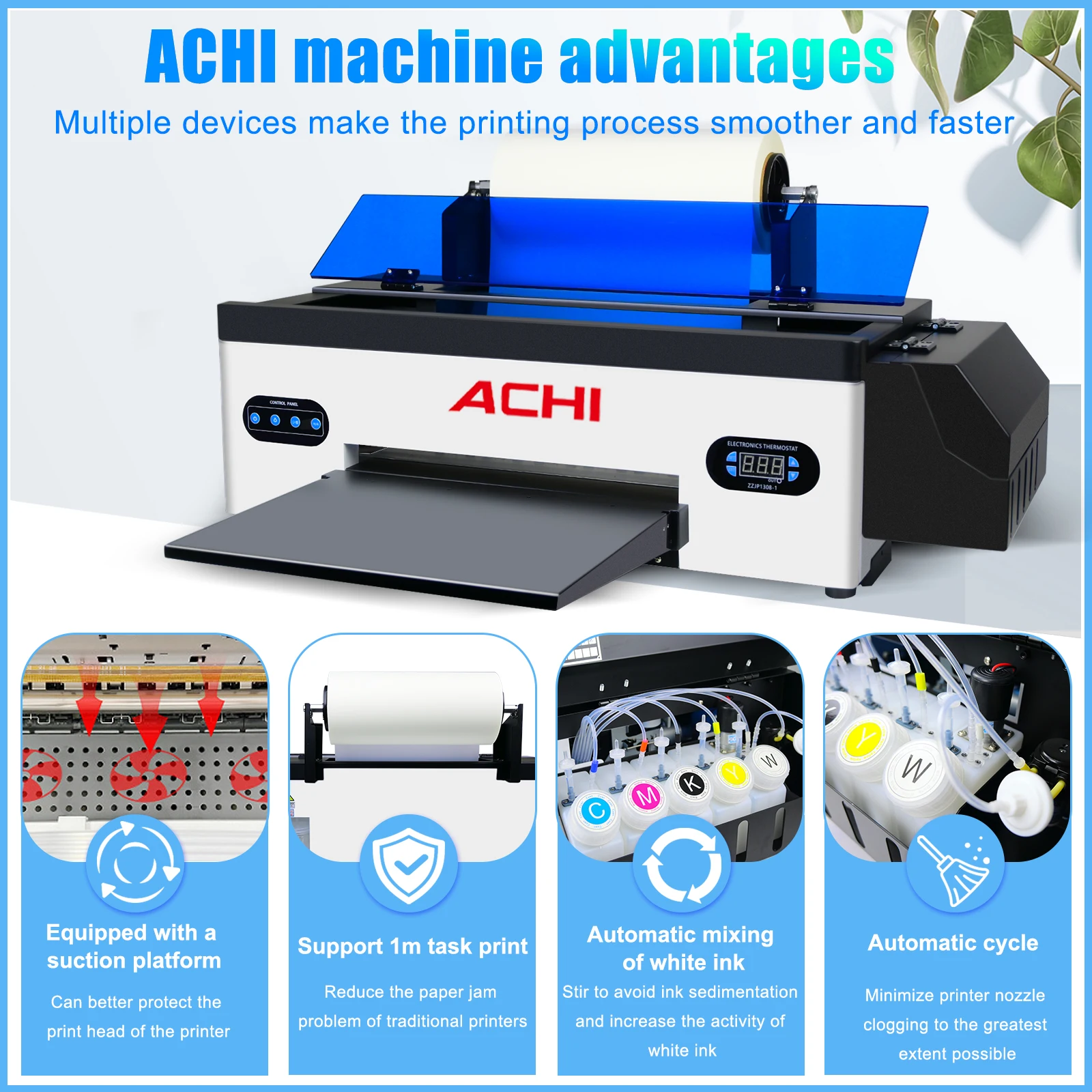 미국 배송 ACHI A3 DTF 프린터, R1390 A3 티셔츠 인쇄기, DTF 전사 필름 프린터, DTF 오븐 포함, 티셔츠 의류