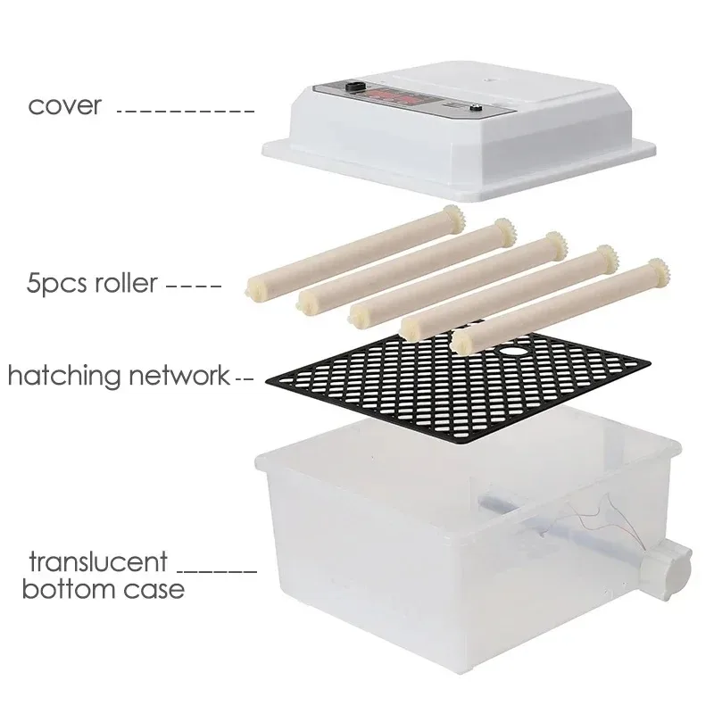 16 Egg Automatic Mini Incubator Dual Power Poultry Hatcher with Auto-Turning for Chickens Ducks Geese and Birds for Home Use