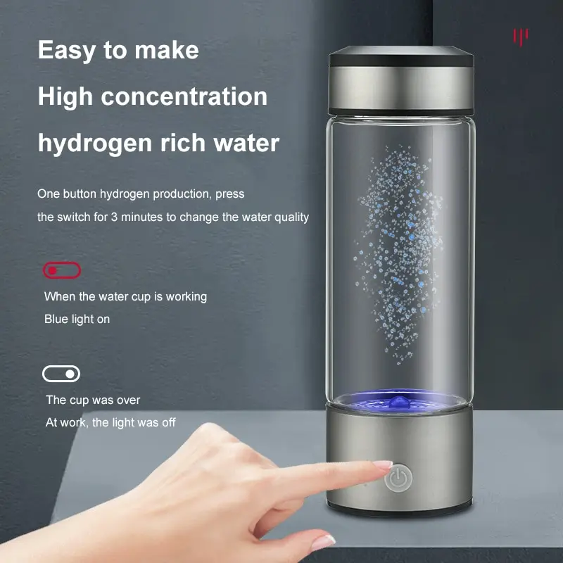 휴대용 수소수 발생기, 3 분 모드, 고농도 수소수 발생기, 450ml, 1 개