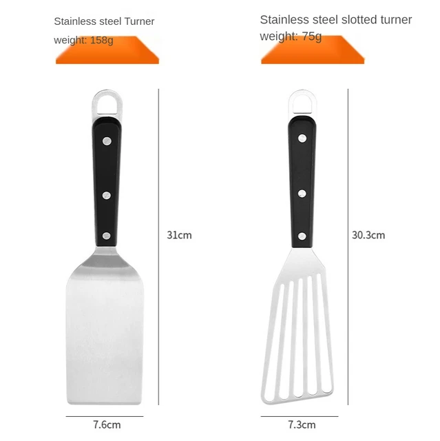 Rozsdamentes Acél Serpenyő -Spatula Nagy Teherbírású Burger Turger A Bbq Lapos Öntött Grillezéshez Konyhai Kiegészítő Kiegészítők - Image 5