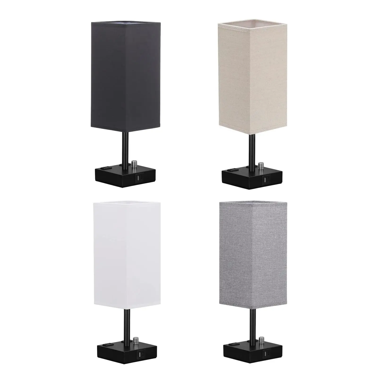 

Bedroom Lamp, Small Bedside Lamps with USB C and A Ports, Table Lamps with
