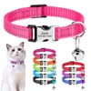 Personalized Cat Collar Reflective Nylon Dog Cats ID Collars With Bell Free Engraving for Cats Small Dogs Chihuahua 10 Colors 1