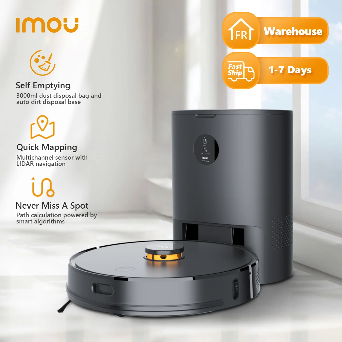 Imou Intelligent Robotic Selfempty Vacuum Cleaner Robot Sweeper