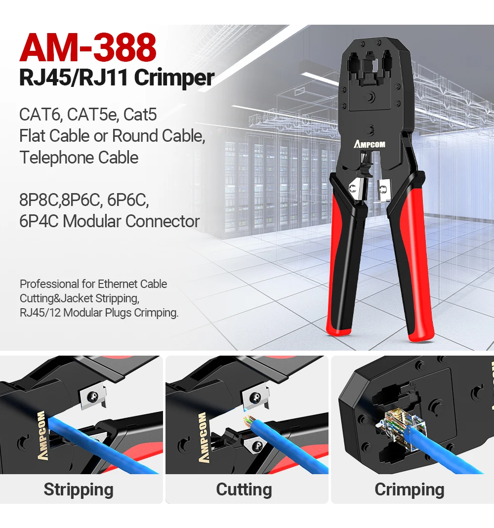 AMPCOM Lan Tester Tool Set, cabo Ethernet