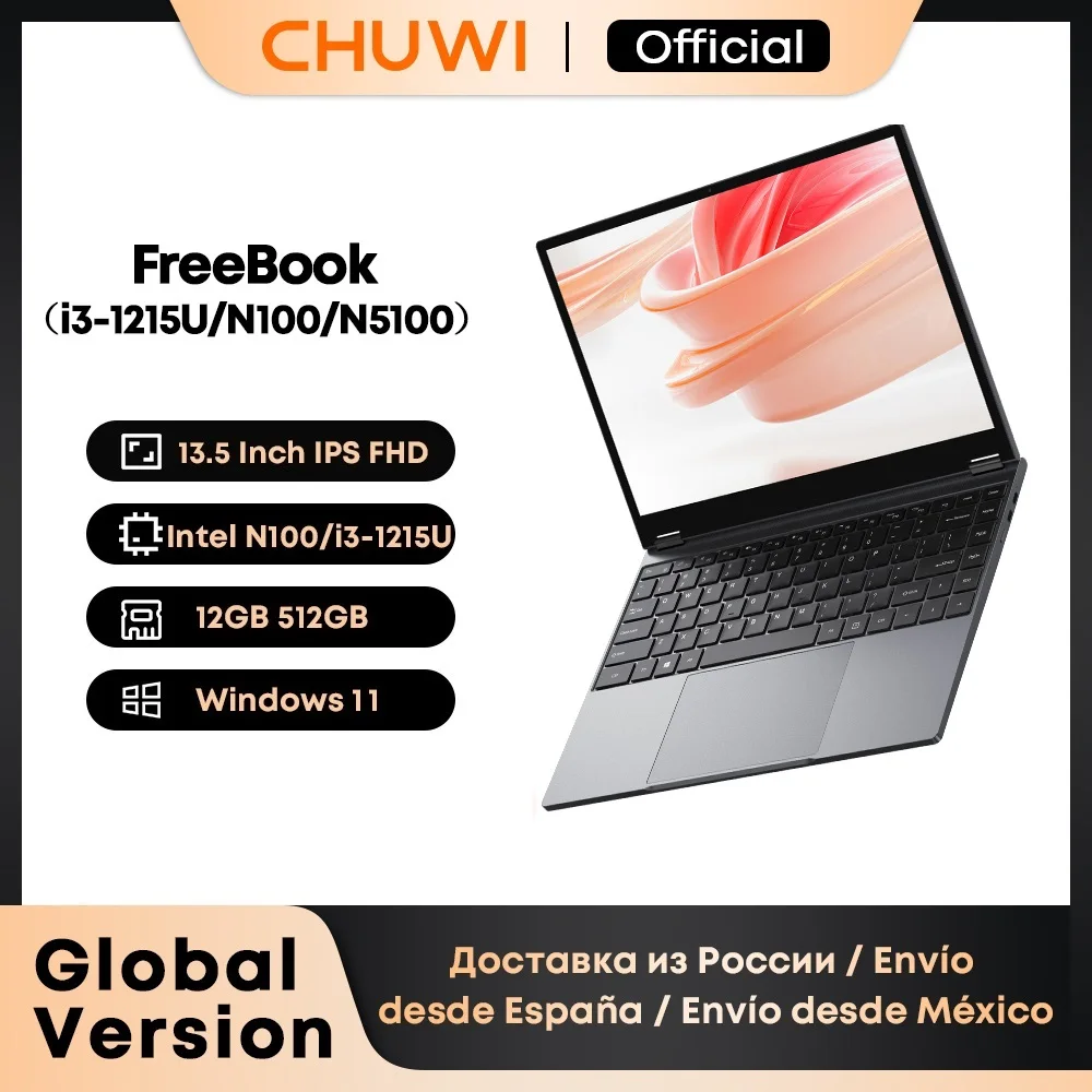 CHUWI FreeBook 2 in 1 ノートパソコン タブレット 13.5インチ
