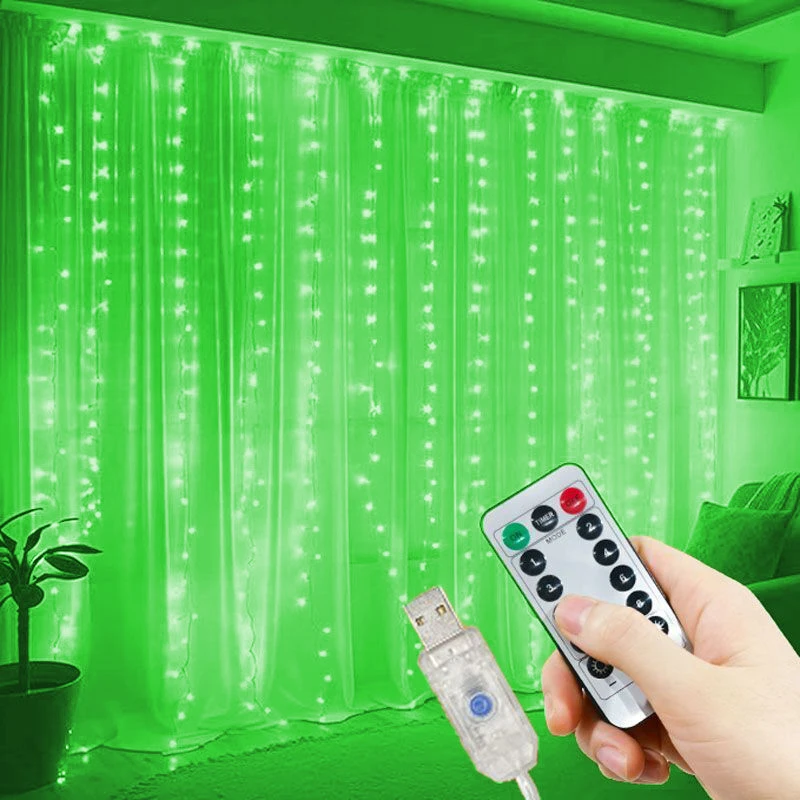 Guirnalda de luces navideñas de Año Nuevo con control remoto y 8 modos, decoración navideña para el hogar, adornos navideños, regalos de Navidad