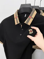 Marque de luxe logo polo à manches courtes hommes été nouveau haut de gamme en soie coton respirant Paul T-shirt mode décontracté vêtements pour hommes 2