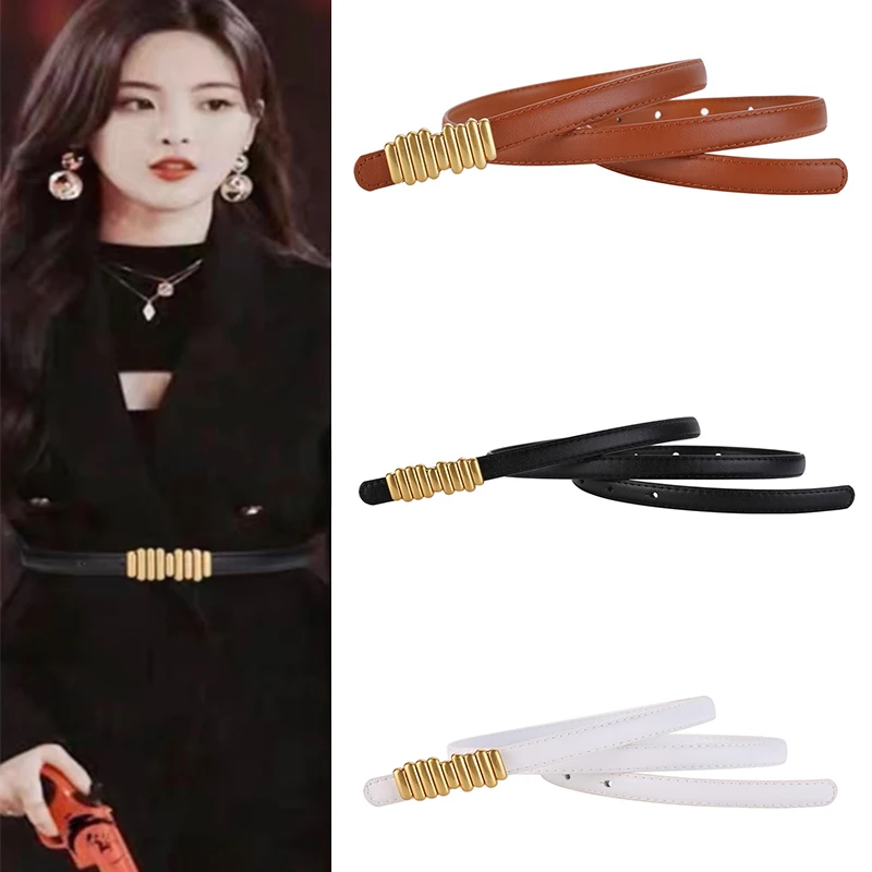 

Women Fashion Waist belt Leather Metal Buckle Pin For Ladies Leisure Dress Jeans Wild Waistband