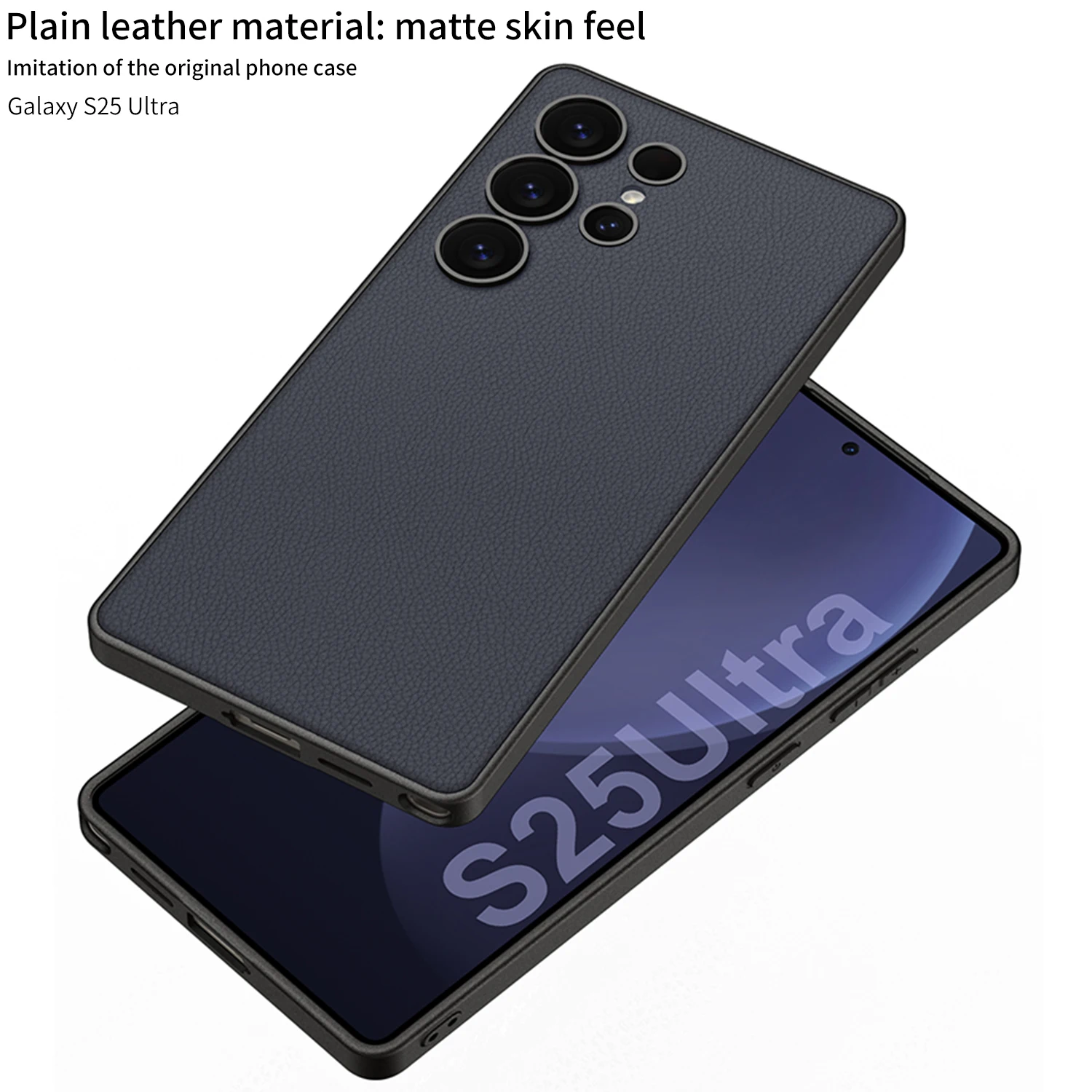 Elegant Metallic Paint Leather Case - Slim Protective Cover with Soft Edges