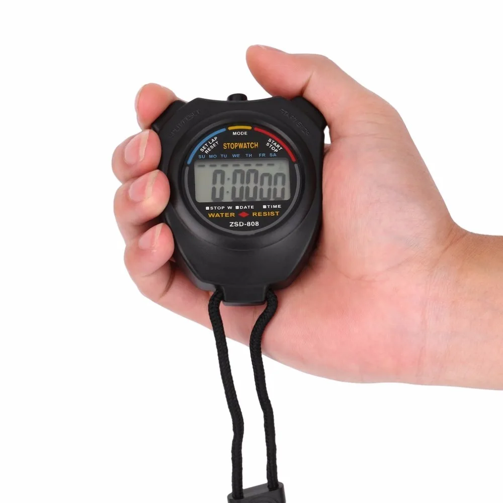 

1pcs Stopwatch Chronograph Handheld Digital LCD Sports Counter Timer with Strap Professional Hot Worldwide