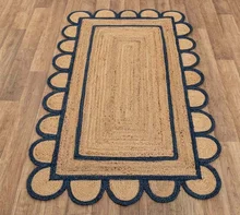 

Handmade Jute Rug 100% Natural Rectangle Braided 2x3 Feet Home Decor Look Rug Carpets for Bed Room