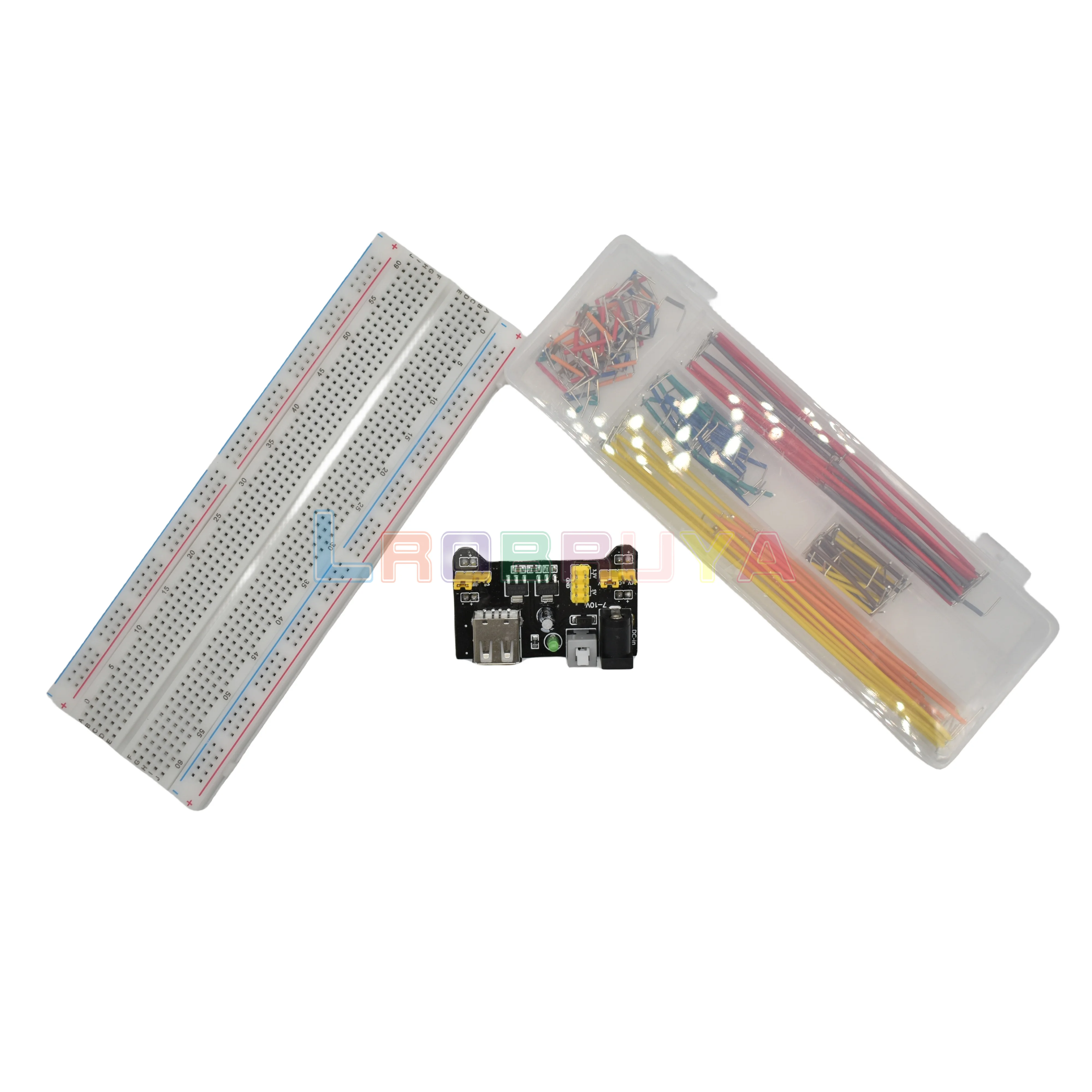 Mb102 Alimentatore Per Tagliere + Breadboard A 830 Punti + 140 Pezzi Kit Di Cavi Per Ponticello Per Tagliere A Forma Di U Per Arduino Fai Da Te Ltark-