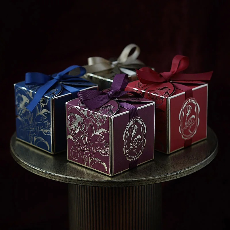 Tulips Flower Candy Box Gift Cardboard Boxes Gift Packing Box small Gift Box For Wedding Birthday Baby Shower Party Decorate