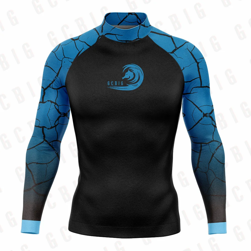 Surfing Swimming Diving T-Shirts Tight Long Sleeve Rash Guard Swimwear Men's Protection Surf Clothing Beach Quick-Dry Tops