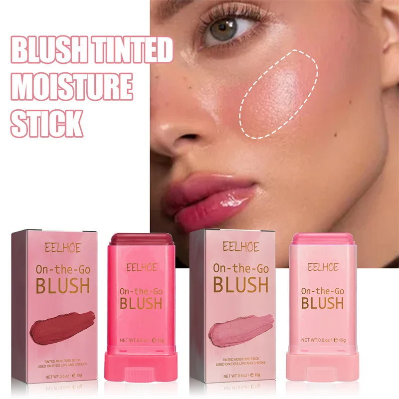 EELHOE Blush Stick Natural Cheek Face Rouge Blusher Cream Lasting High Color Rendering Brightening Skin Beauty Waterproof