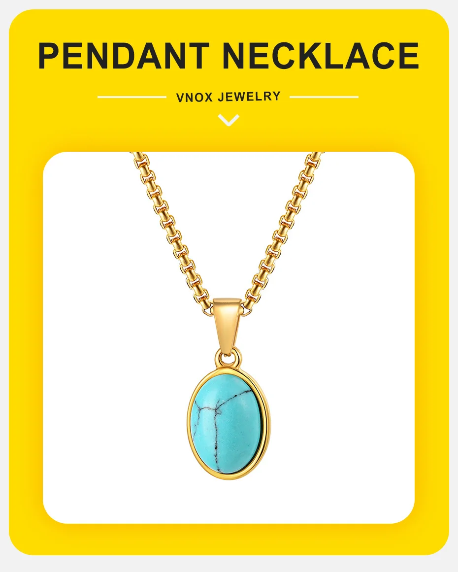 Trendige natürliche ovale Halskette für Männer und Jungen, wasserdichter kleiner geometrischer Naturstein-Anhänger, energiemagnetischer Feldschmuck, Geschenk – Detail 1
