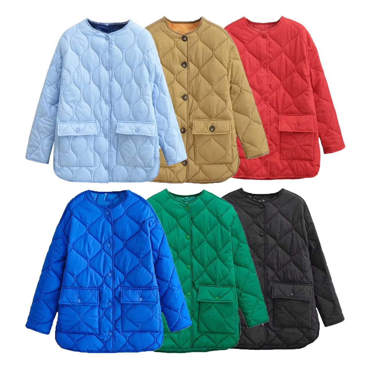 

Y2K Autumn Winter Coat Women Lingge Large Pocket Parkas Fashion Trend Women's Puffer Bomber Coat Ropa De Invierno Mujer