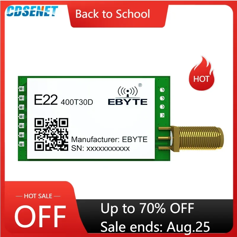 Wireless Module for LoRa 433MHz 470MHz 490MHz CDSENET E22-400T30D 30dBm 10km UART RF Chip Transceiver Receiver Transmiter