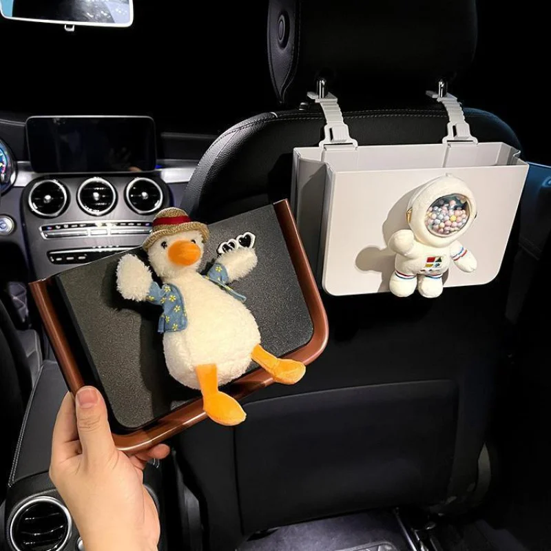 

Car Seat Back Storage Box Multifunctional Auto Tissue Universal Genuine Leather Backseat Water Cup Holder Hanging Hook Organizer