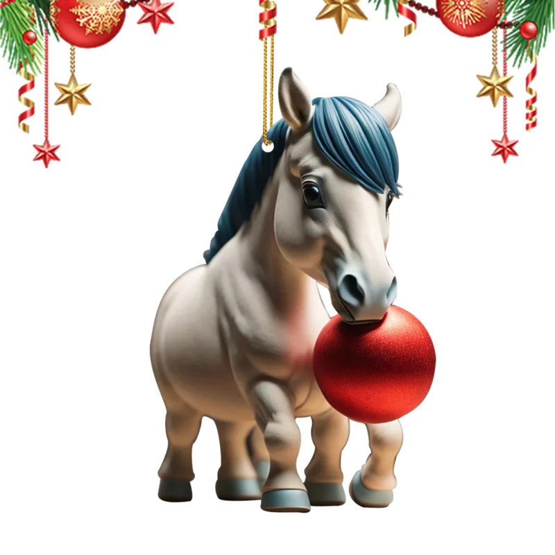 

Украшение в виде лошади, декоративные подвесные украшения, 2D Акриловый кулон, подвеска для стены, автомобиля, зеркала заднего вида, окна, Рождество