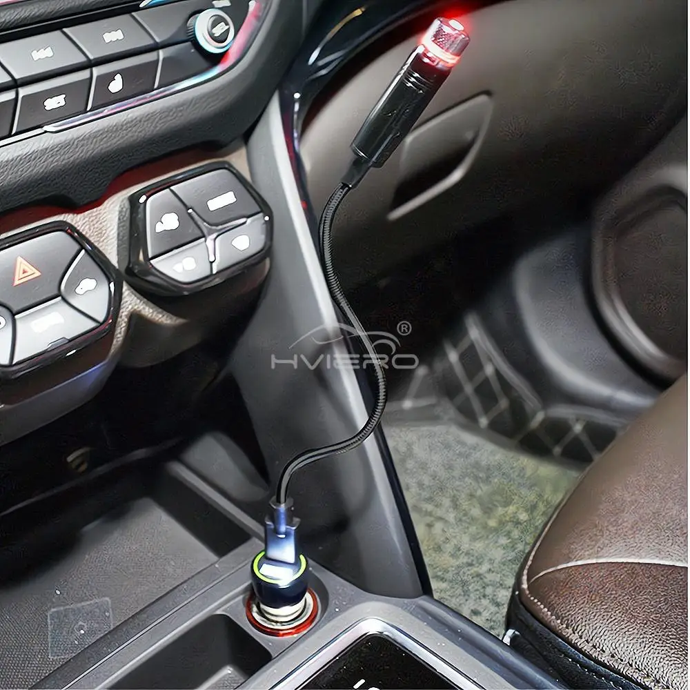 LED Atmosphere Lamp Auto USB DC 12V Star Ceiling Reading Laser Projection Decorative Red Car Trunk Roof Interior Dome Read Light