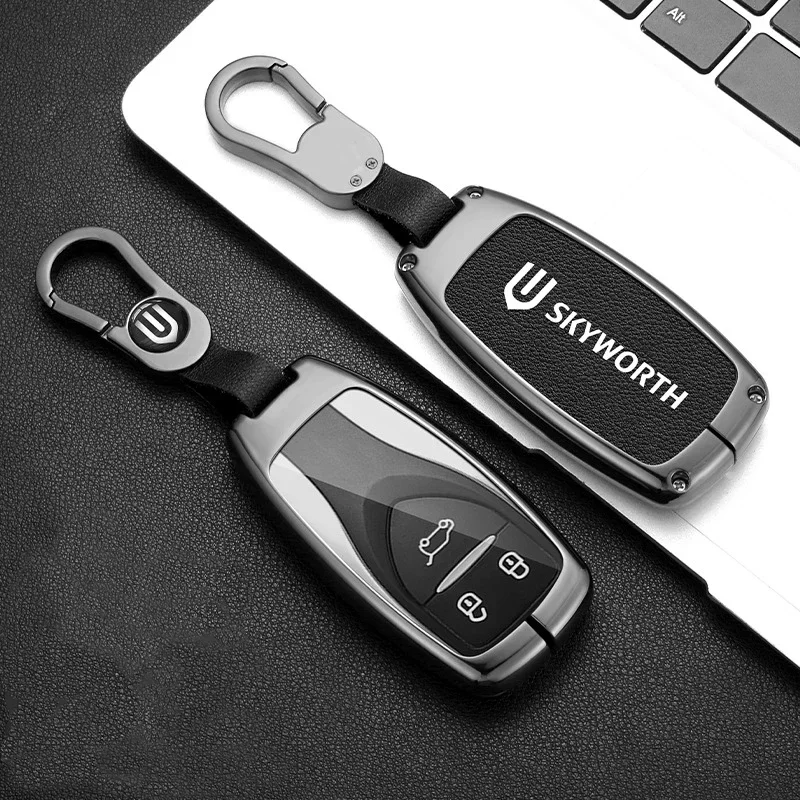 

Alloy Leather Car Key Case Cover Bag For Skyworth EV6 2023 key covers HTI Skywell ET5 Dayun Automobile Yuehu ht-i Yuanzhi M1
