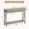 Farmhouse entrance table, grey control table with rattan drawers, 43 "sofa table with storage 2