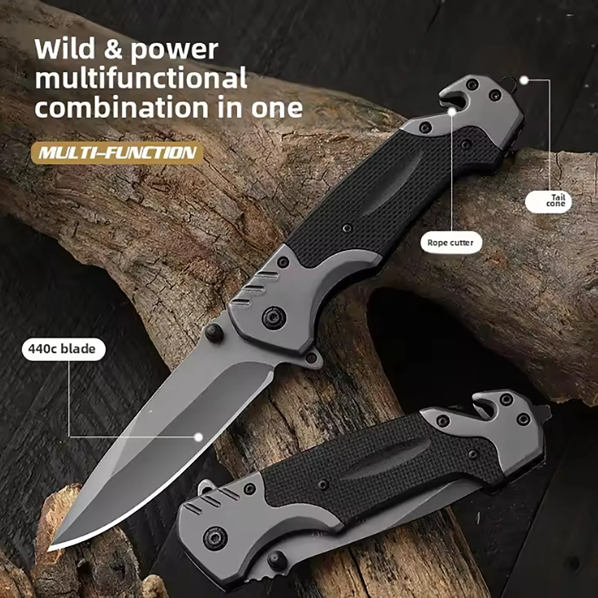 Multifunctional Folding Knife Household Outdoor Camping Survival EDC Tactical Pocket Knife