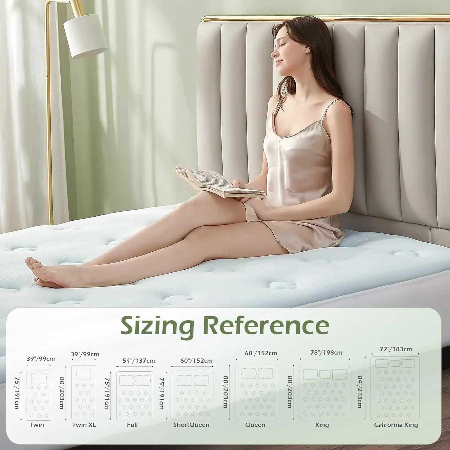 RV Short Queen Mattress Topper Viscose Derived from Bamboo, Camping Memory Foam Pillow Top Mattress Topper, Breathable Mattress - Image 5