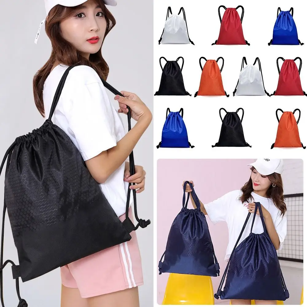 34*43cm/42*49cm Large Capacity Nylon Waterproof Drawstring Backpack,Outdoor Sport  Fitness Storage Bag Thick Rope Oxford 2