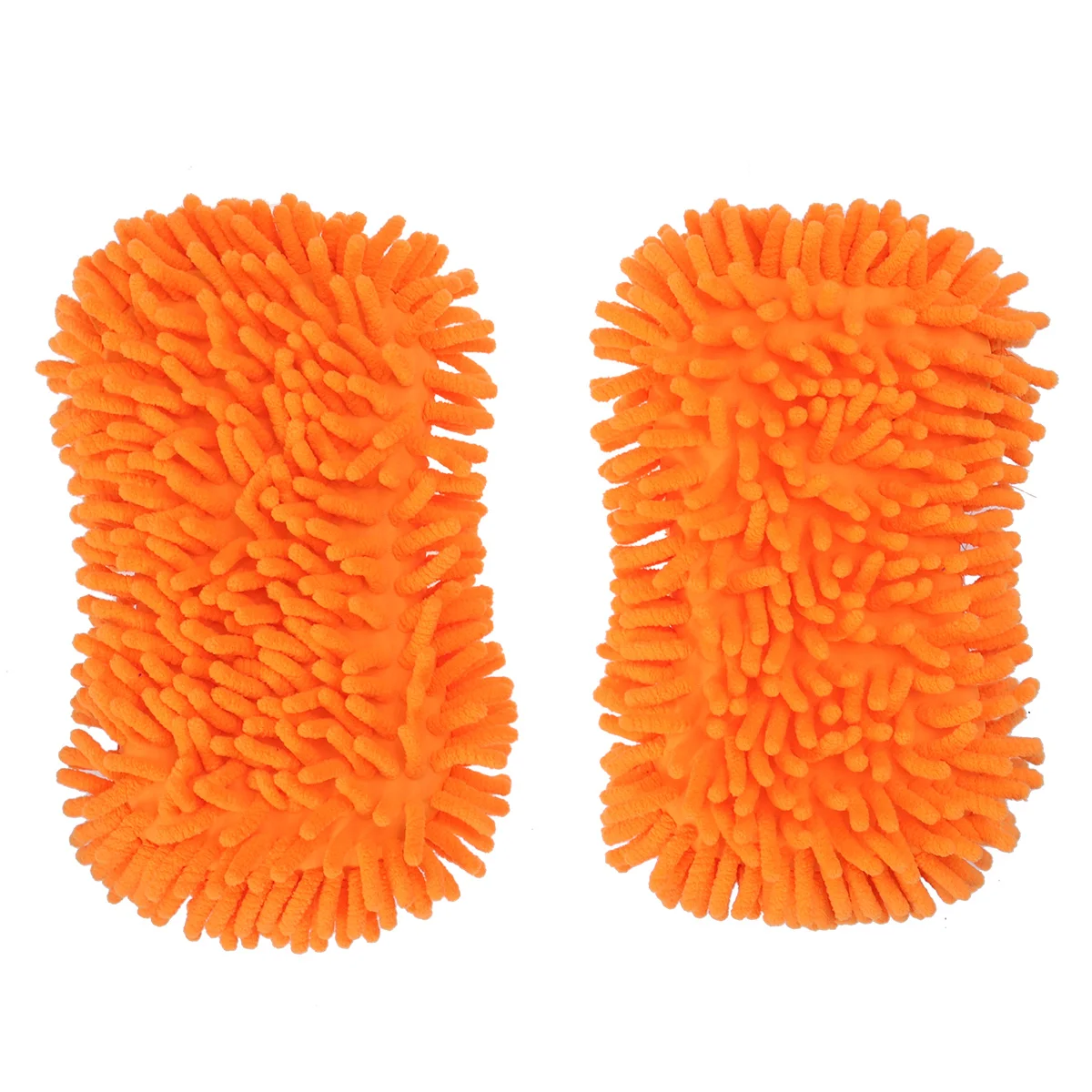 

2pcs Ultrafine Fiber Chenille Car Wash Gloves Microfiber Car Motorcycle Washer Car Care Cleaning (Orange)