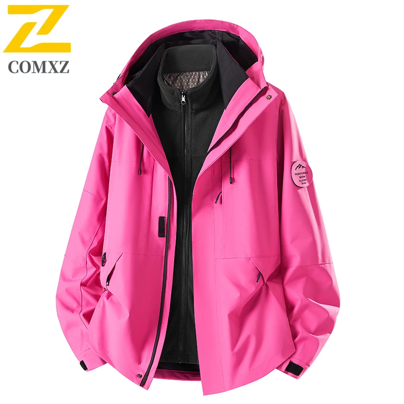 EIAO 3-in-1 Unisex Windbreaker Jacket Spring Autumn Waterproof Windproof Detachable Outdoor Hiking Fishing Camping  Thermal Coat