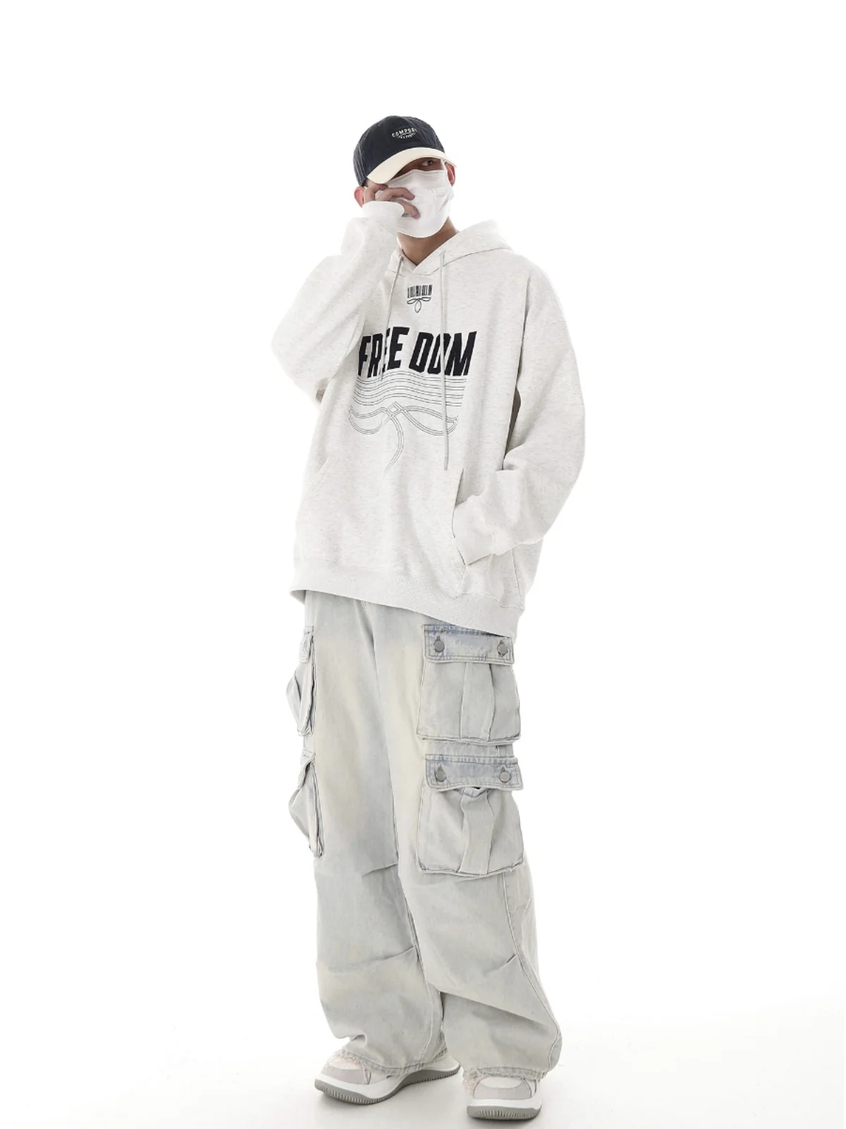 RHNDE Multi-pocket Washed Cargo Jeans Hip Hop Y2k Men’s Jeans 2