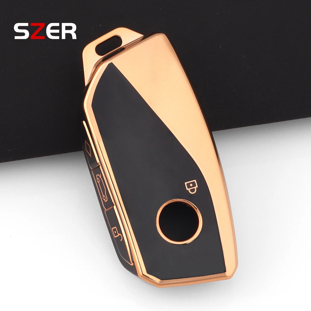 Premium TPU Car Key Case Cover with Keychain - Enhanced Protection