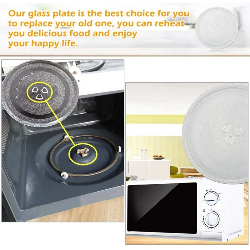 Microwave Plate Spare Microwave Dish Durable Universal Turntable Glass Plate Round Replacement microwave oven spare parts