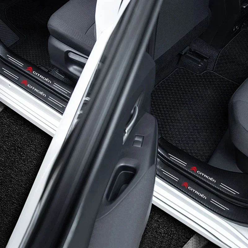 Carbon Fiber Door Sill Protector Film - Anti-Scratch Guard