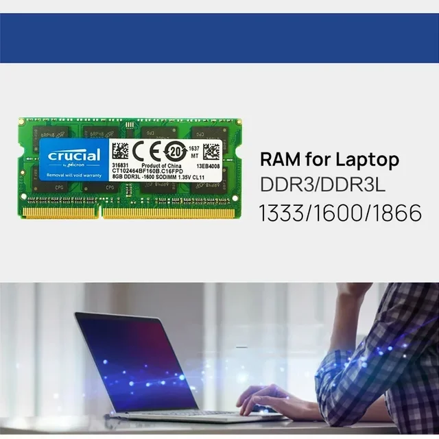 Crucial SO-DIMM 8Go DDR3 1600 1.35/1.5V CT102464BF160B - Mémoire