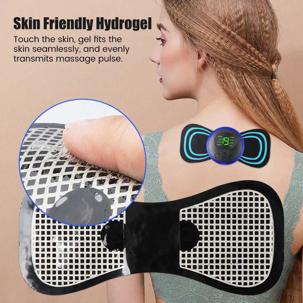 Portable Electric 8 Modes EMS Mini Neck Massager Shoulder Cervical Massage Muscle Stimulator Pain Relief Neck Back Relaxation - immagine 5