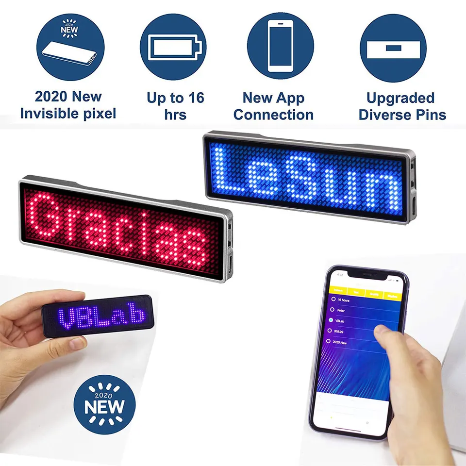 Insegna LED programmabile, Pannello a Scorrimento LED a Colori P6, Tabellone Fai da Te, Controllo App Bluetooth, Segnaletica per Negozio, Pubblicità per Auto, 68x12 cm | IT