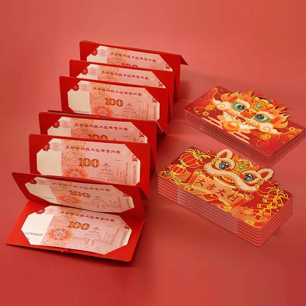 

Foldable Red Envelopes 2024 Chinese New Year Red Pocket Spring Festival Hongbao Red Envelope Bag Traditional Holiday