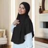 Malaysian Strap Instant Hijab Solid Modal Jersey Hijab Sacrf For Muslim Woman Hijabs Wrap Lady Casual Headband Ethnic Headscarf 2