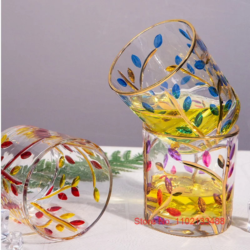 Latest Italian Zecchin Design Murano Glass Cup National Quintessence Hand Painted Wineglass Smart Soul Whiskey Tumbler Gift