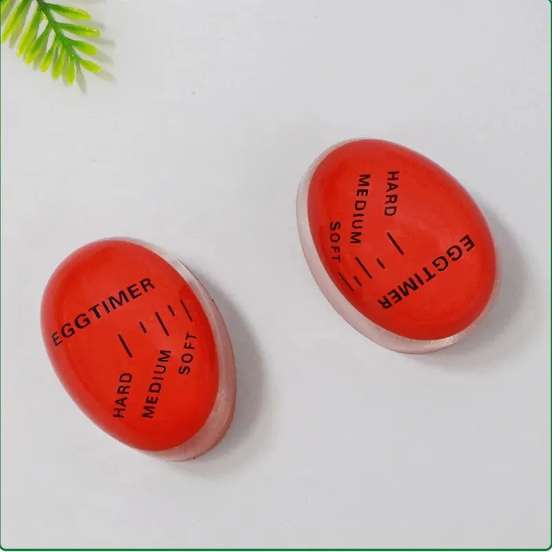 Egg Color Changing Timer Eco-Friendly Resin Egg Timer Red Tools Yummy Soft Hard Boiled Eggs Cooking 1pcs