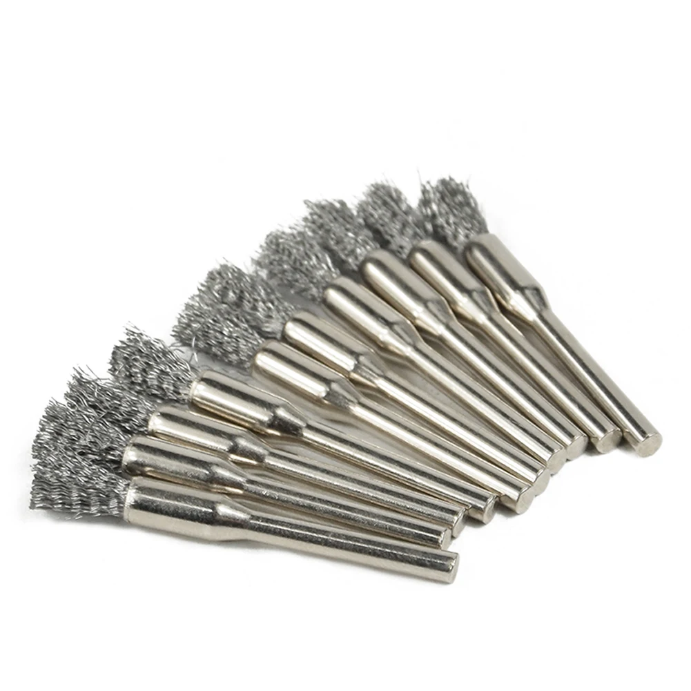 5*3mm Stainless Steel Wire Brush For Mold Grinder Handle Electric Rotary Drill For Electric Drill Tool Cleaning 10PCS wire brush stainless steel wire brush