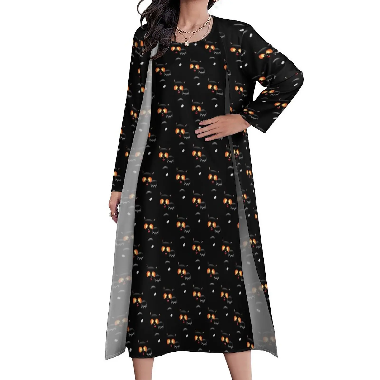 

Женское длинное платье в стиле «Хэллоуин», 3XL, 4XL, 5XL