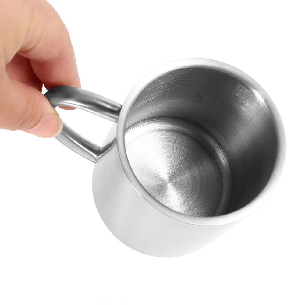 220ml Drinking Cup Portable Stainless Steel Double Wall Mug Travel Camping Coffee Tea Milk Cup 2
