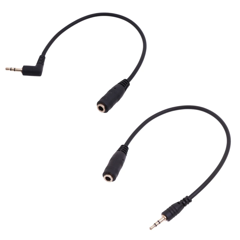 Gold-Plated Stereo Aux Extension Cable - 2.5mm Male to 3.5mm Female, 20cm