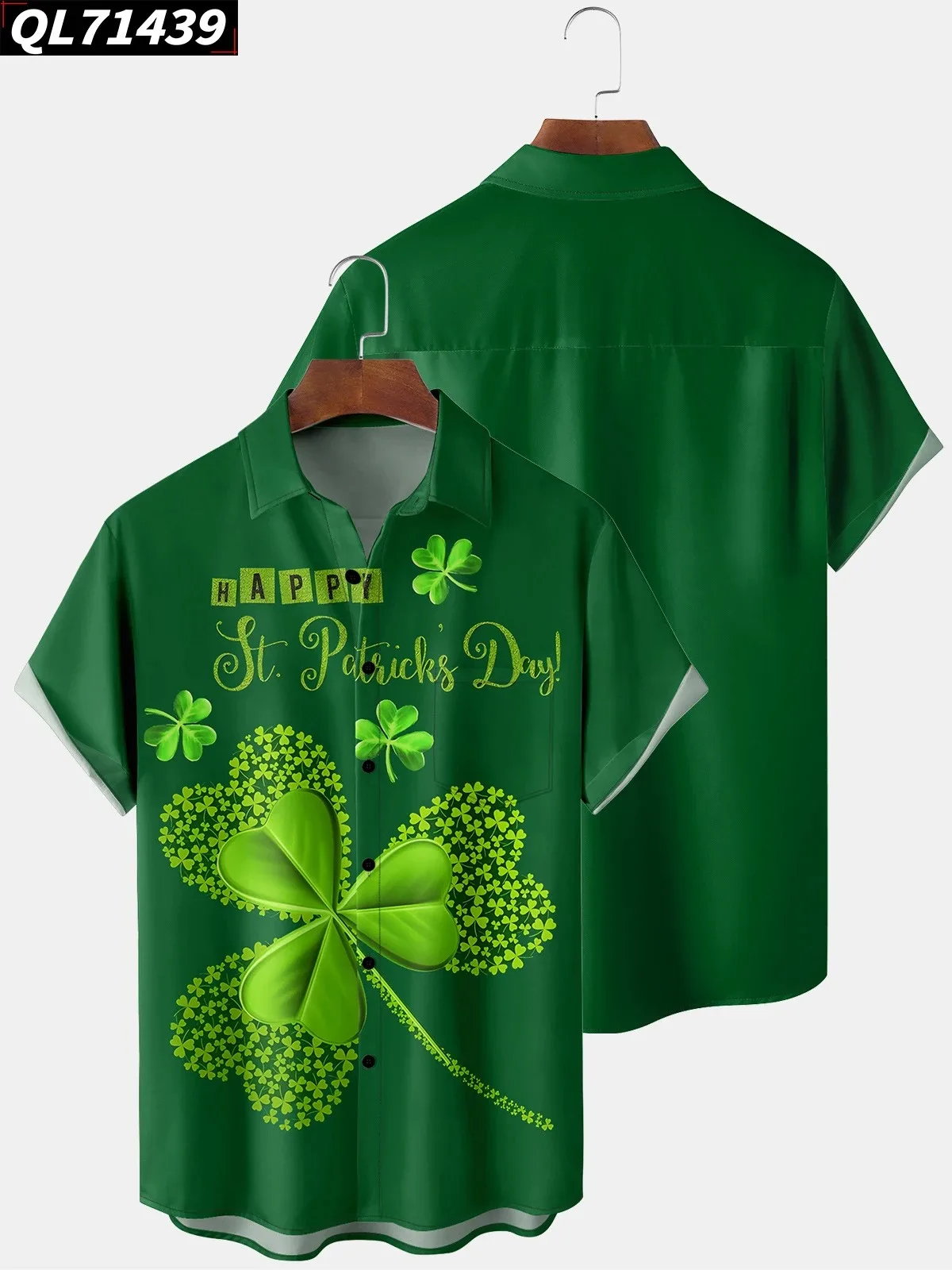 Happy St. Patrick's Day Shirts Spring Summer Hawaiian Shirt Man High Quality Elegant Tops Casual Streetwear Shamrock Ireland