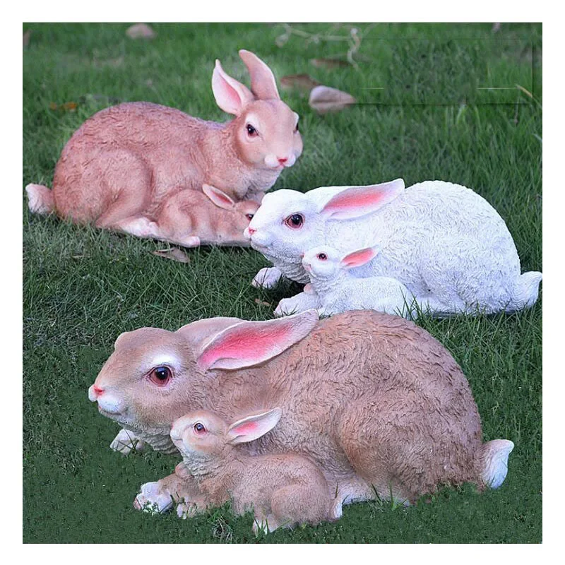 

Pastoral Simulation Animal Furnishing Resin Rabbit Decoration Crafts Outdoor Park Figurines Ornaments Courtyard Accessories Art